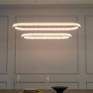 골드 크리스탈 2단 펜던트조명 식탁조명 90W