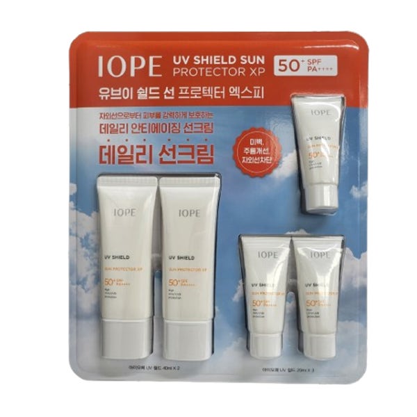 아이오페 선크림 UV 쉴드 선 프로텍터 엑스피 40ml x 2개+20ml x 3개(140ml)