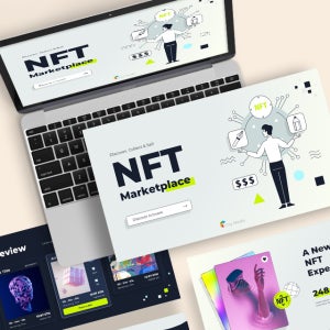 NFT 마켓 피치덱 파워포인트 PPT 템플릿 (가상현실, 주식, 금융, 경제, 디지털, IT)