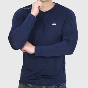 쿨링 여름긴팔티 작업복 스트라이프 냉감티