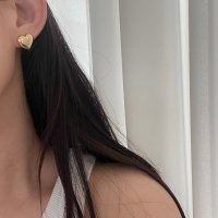 14k 하트 플랫 귀걸이 12mm 15mm