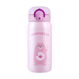 해피베어 원터치 보온보냉병 350ml 핑크 어린이물병