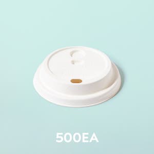 더블홀 화이트 펄프 종이컵 뚜껑 생분해 친환경 500개