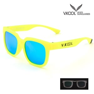 브이쿨 VK-2001 라이트 옐로우 낚시용 편광 자외선차단 선글라스 도수클립 포함
