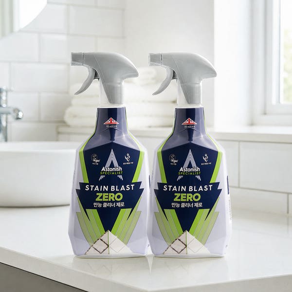 아스토니쉬 만능클리너제로 750ml+750ml 결로 벽지 벽 욕실 베란다 화장실 창틀 줄눈 실리콘
