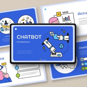 AI 챗봇 파워포인트 PPT 템플릿 (챗GPT, 컴퓨터, 인공지능, 메타버스, 로봇, chatGPT, AI 채팅)