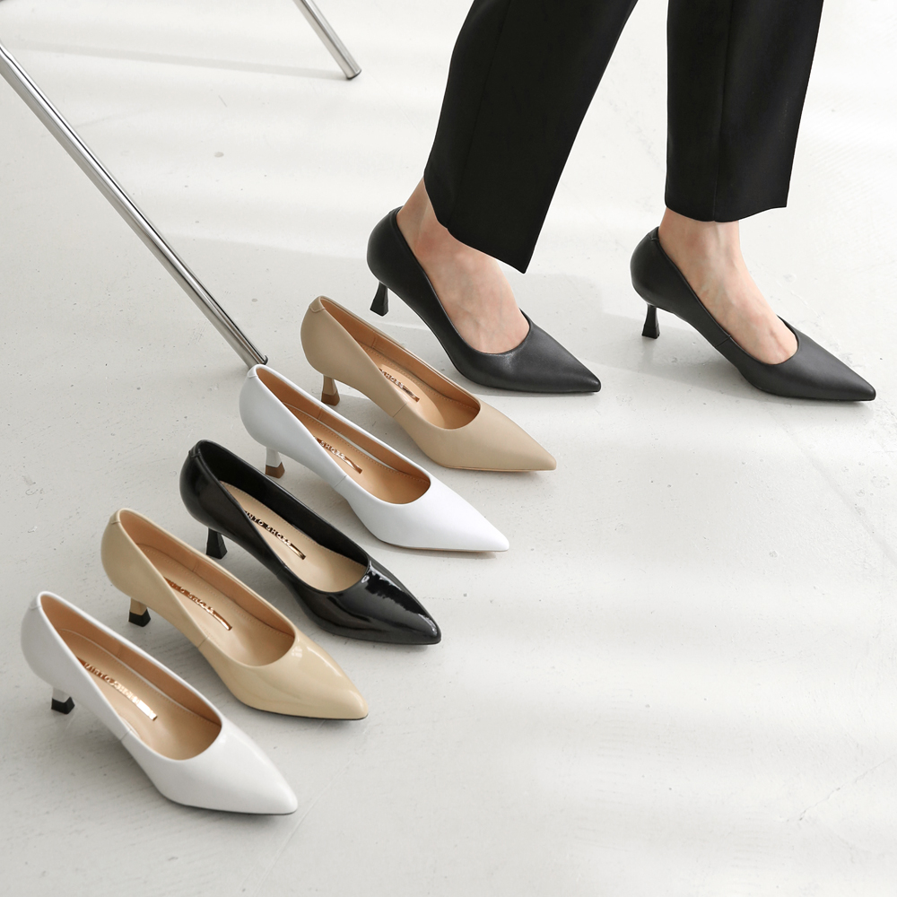 천연소가죽 스틸레토힐 발편한 여자구두 여성정장구두