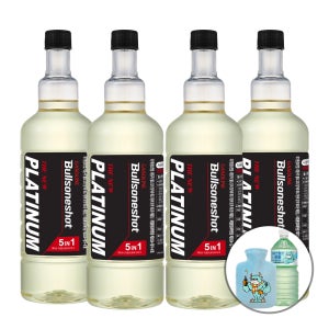 (+물주머니,워셔)[불스원] 5in1 불스원샷 THE NEW 플래티넘 연료첨가제 500mlX4개입 휘발유