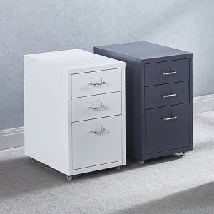 3단 철제 서랍장 미니 사물함 사무용 책상 낮은 수납장 이동식 정리함