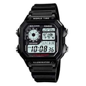 카시오 시계 AE-1200WH-1A 남성용 손목시계 우레탄밴드 월드타워 군인시계 CASIO 정품