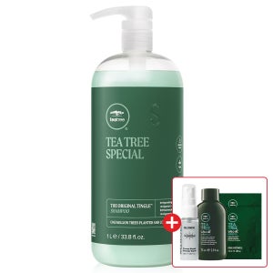 미용실 샴푸 대용량 1000ml+75ml+에센스 티트리 샴푸린스 비듬 두피 각질 쿨링 샴프