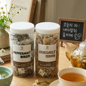 허브티 캐모마일 페퍼민트 차 100티백 (50T+50T) 세트