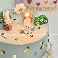 토끼초 무지개초 꽃초 생일 파티 기념일 소품 용품