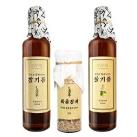 더바른상회 방앗간 옛날 전통 국내산 참기름300ml+들기름300ml+볶음참깨70g 선물세트