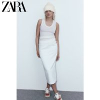 ZARA 자라 여자 여자 화이트 롤 엣지 니트 비니 모자 37