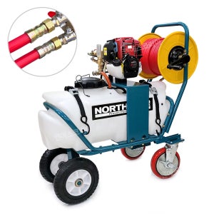 노스스타 60L 엔진 고압분무기 NS-60HG-W 올프로 NEW_EX35 4행정엔진 2코크 타입 자동 고압황동펌프 2인작업가능 방역소독 밀차식