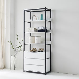 미젠시아 시아 600 선반 3단 서랍장 시스템행거 드레스룸 옷방 수납장