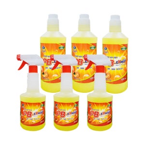 PB 엑스퍼트 본품 650ml 3개+리필1000mL 3개 다목적 세정제 청소세제 pb1 expert