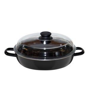 RIESS 리스 법랑 뚜껑 양수 소테팬 24cm 블랙 0048-022