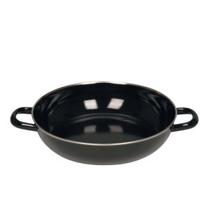 RIESS 리스 법랑 낮은 양수 소테팬 24cm 블랙 0075-022