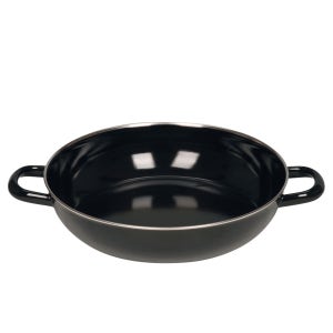 RIESS 리스 법랑 낮은 양수 소테팬 28cm 블랙 0077-022