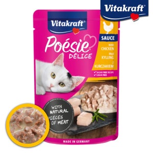 비타크래프트 포에시 델리스 치킨 소스 85g 고양이 파우치 간식