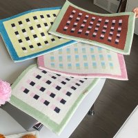 수심 Square Check Rug(4 color) 감성 러그 체크 사각 단모 카펫 침실