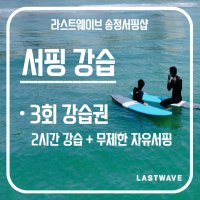 [라스트웨이브 부산서핑샵] 부산송정서핑 3회 강습권(2시간+무제한 자유서핑)