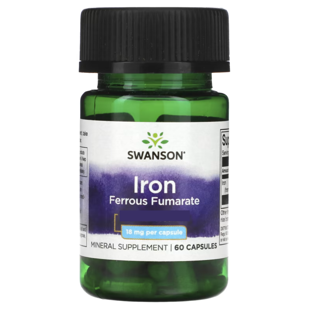스완슨 푸마르산 철분 <b>아이언 18mg</b> 60캡슐