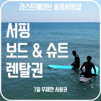 [라스트웨이브 부산서핑샵] 부산송정서핑 보드&슈트 렌탈권(1일 무제한 자유서핑)