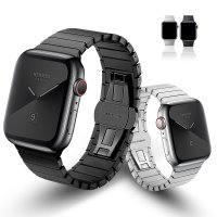 호환 밴드 워치 교체 스트랩 선물 스포츠 스테인레스 스틸 시계 7 45mm 44mm 42mm 나비 금속 팔찌 Iwatch 시리즈 5 4 3 se 6 40mm 38mm 41mm