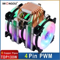 IWONGOU-인텔 Lga1700 AMD 허리케인 4 핀 PWM 에어 쿨러 Cpu 냉각 팬 6 히트 파이프 프로세서 x99 2011