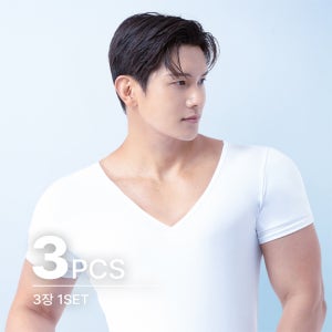 [3장] 디바라 남자 어깨뽕 보정속옷 티셔츠 런닝 +3CM V넥 핏체인저