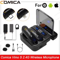 Comica Vimo S 2.4G 무선 소형 마이크 iphone 호환호환안드로이드 폰용 충전 케이스 포함