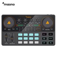 MAONO CASTER LITE AM200 인터페이스 마이크 믹서 디지털 팟캐스트 사운드 카드 충전식 팟캐스터 전화 컴퓨터 PC용