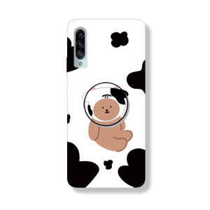 갤럭시 A90 케이스 그립 톡홀더 스마트톡 젤리 햇애니멀 젖소베어 A908