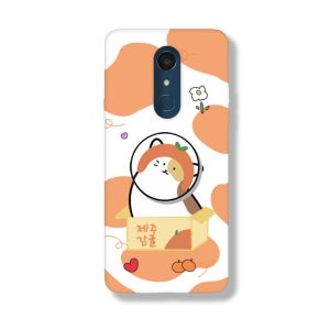 LG Q9 Q925 케이스 젤리 그립 톡홀더 스마트톡 세트 햇애니멀 귤야옹