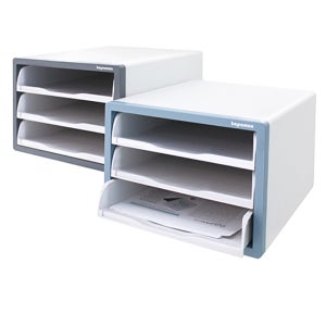 카파맥스 오픈형 서류함 3단 진회색 민트색