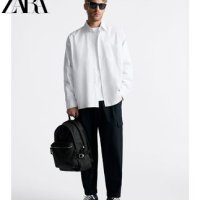 ZARA 자라 남자 백팩 남성용 가방 블랙 라미네이트 나일론 백팩 3224120 8