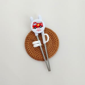 부릉부릉1단계교정용젓가락 아기 키즈 스텐 유치원 어린이집준비물 오른손 연습 소방차 자동차