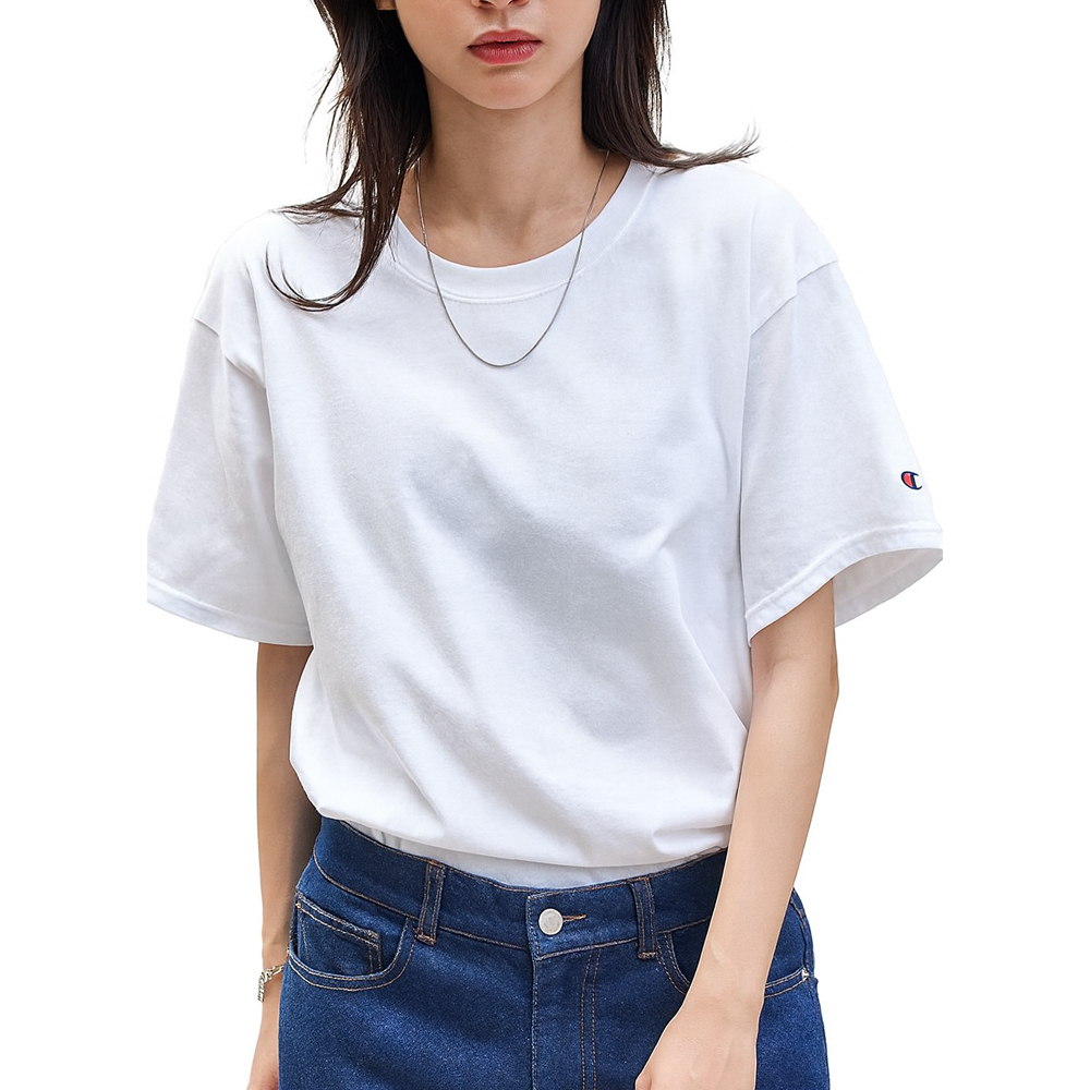 챔피온 무지 레이어드 반팔 티셔츠 흰티 면티 검정 흰색