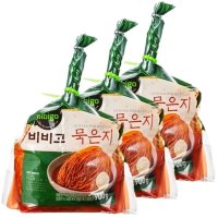 CJ 비비고 묵은지 900g x 3팩 대용량 국내산재료 새콤아싹