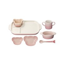 르크루제 식기 세트 식판 컵 그릇 숟가락 밀키 핑크