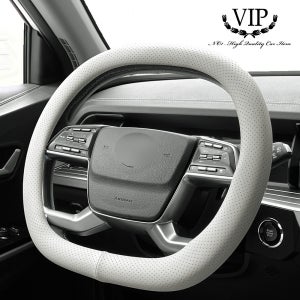 VIP 더편한 순정형 가죽 차량용 사각 핸들커버 피로감소 장시간 안전운전 실내 자동차용품