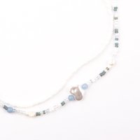 Sky blue stone necklace (two lines)