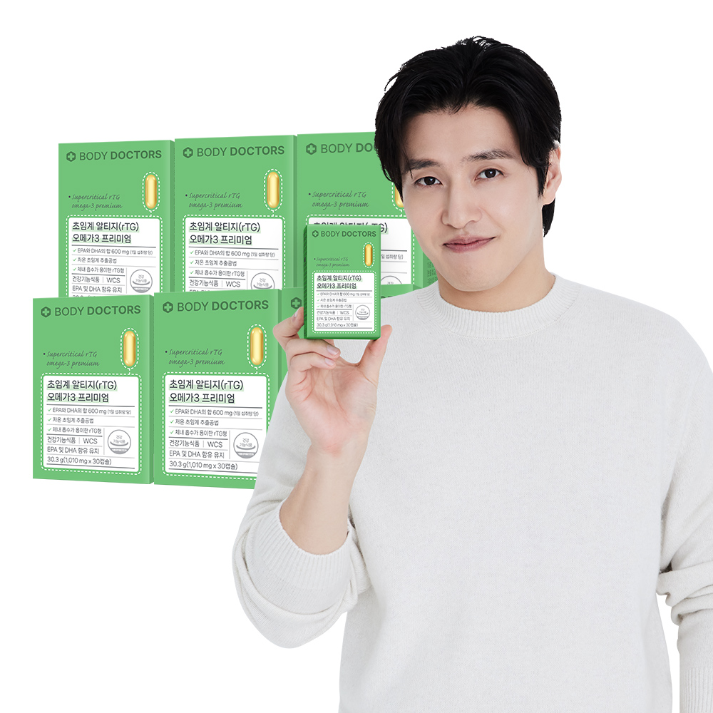 [6개월] 바디닥터스 초임계 알티지(rTG) <b>오메가3</b> 프리미엄 30캡슐, 6개