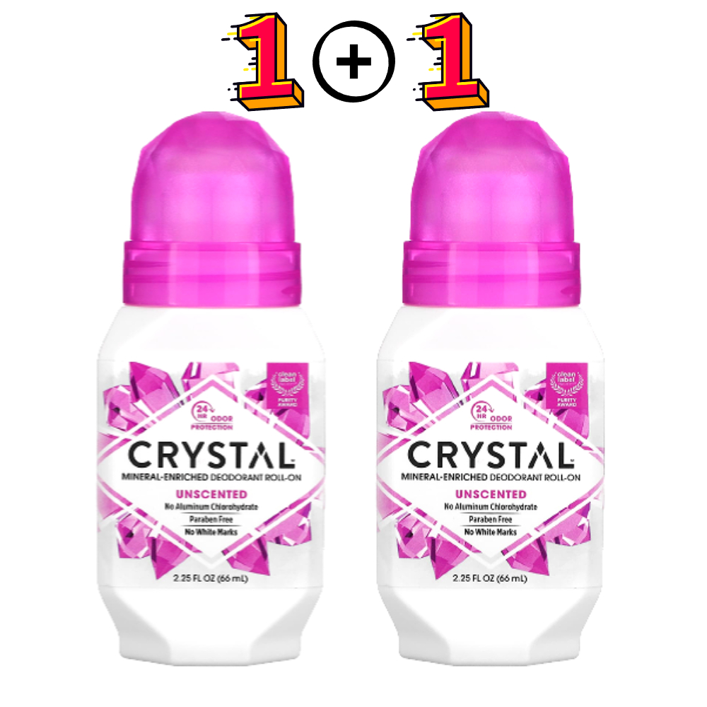 크리스탈데오드란트 <b>미네랄</b> 엔리치드 데오드란트 롤온 무향 66ml 2개