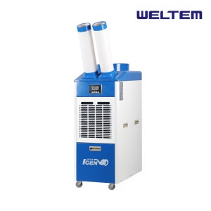 웰템 WPC-5500C 산업용에어컨 업소용 공장 창고 코끼리 이동식 2구 15평형