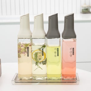 클레로 사각 유리 오일병 자동 오픈 양념통 간장통 양념병