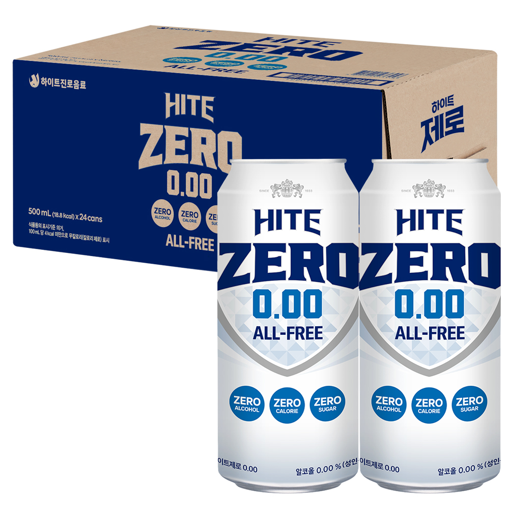 하이트제로 500mlx24캔 무알콜 맥주맛 칭따오 제주누보 논알콜맥주음료